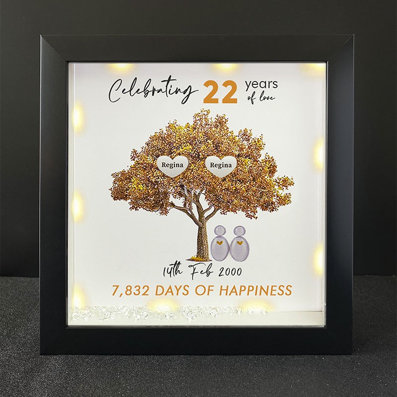 Personalized Family Tree Name Black Frame Home Decor Celebrating Day Anniversary