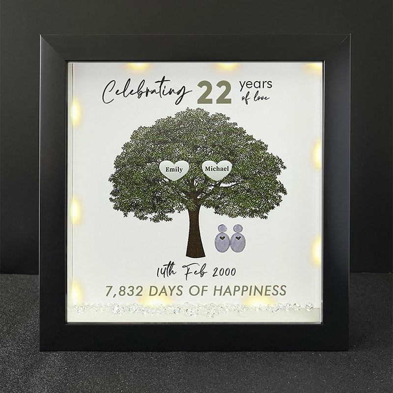 Personalized Family Tree Name Black Frame Home Decor Celebrating Day Anniversary