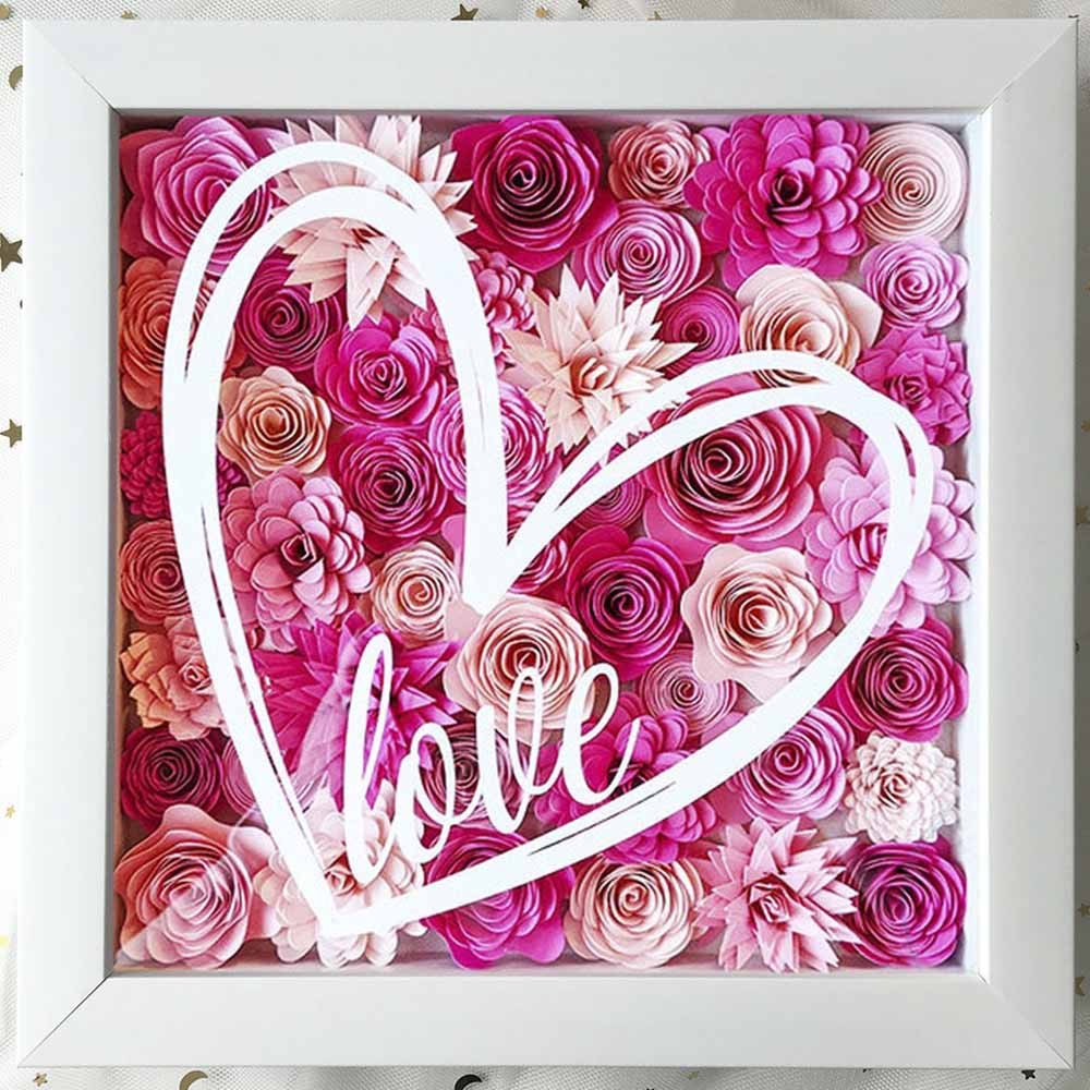 Personalized Flower Shadow Box For Wedding Anniversary Valentine's Day