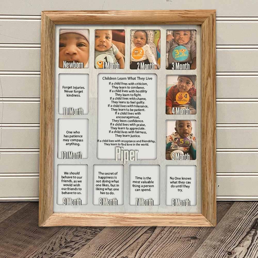 Personalized Baby First Year Picture Frame Display Board Nursery Gifts