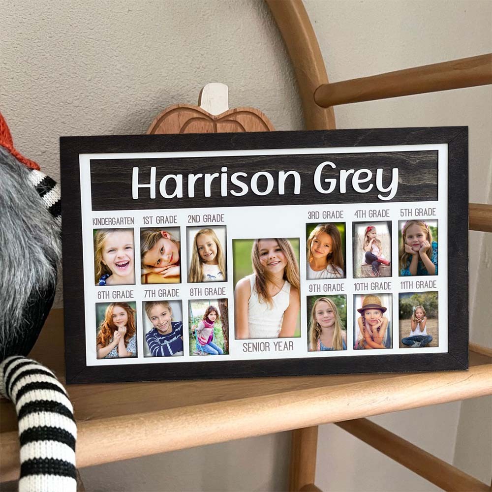 Personalized 3D K-12 School Years Photo Frame Display Back to School Gifts