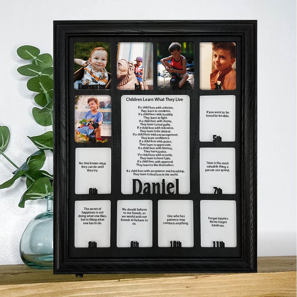 Personalized 3D K-12 School Years Picture Frame Display Board Graduation Gifts