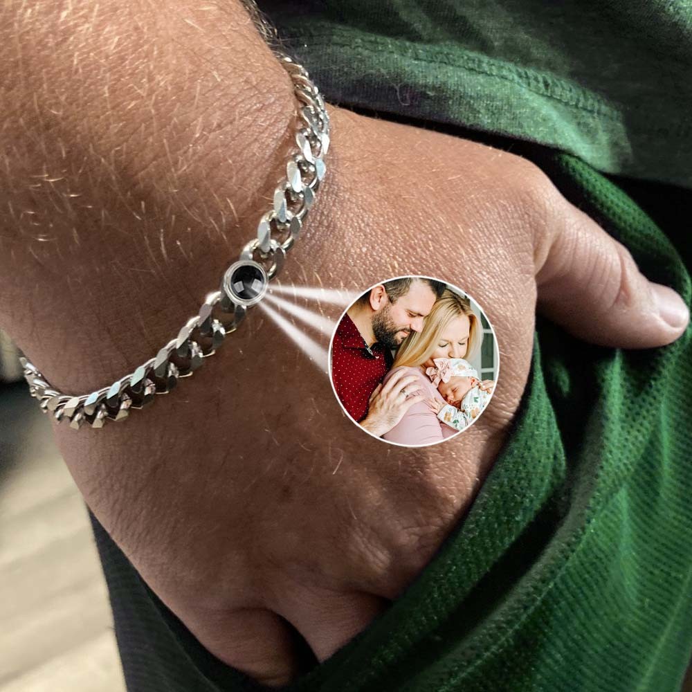 Personalized Photo Projection Bracelet For Family Christmas Day Gift