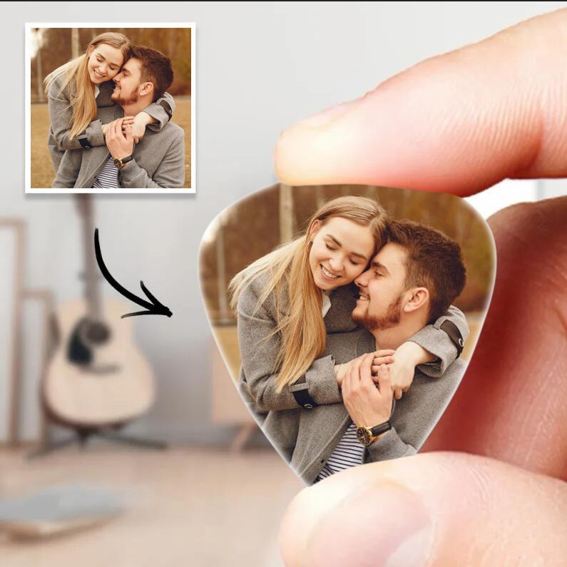 Personalized Guitar Pick with Photo for Musicians Christmas Gifts
