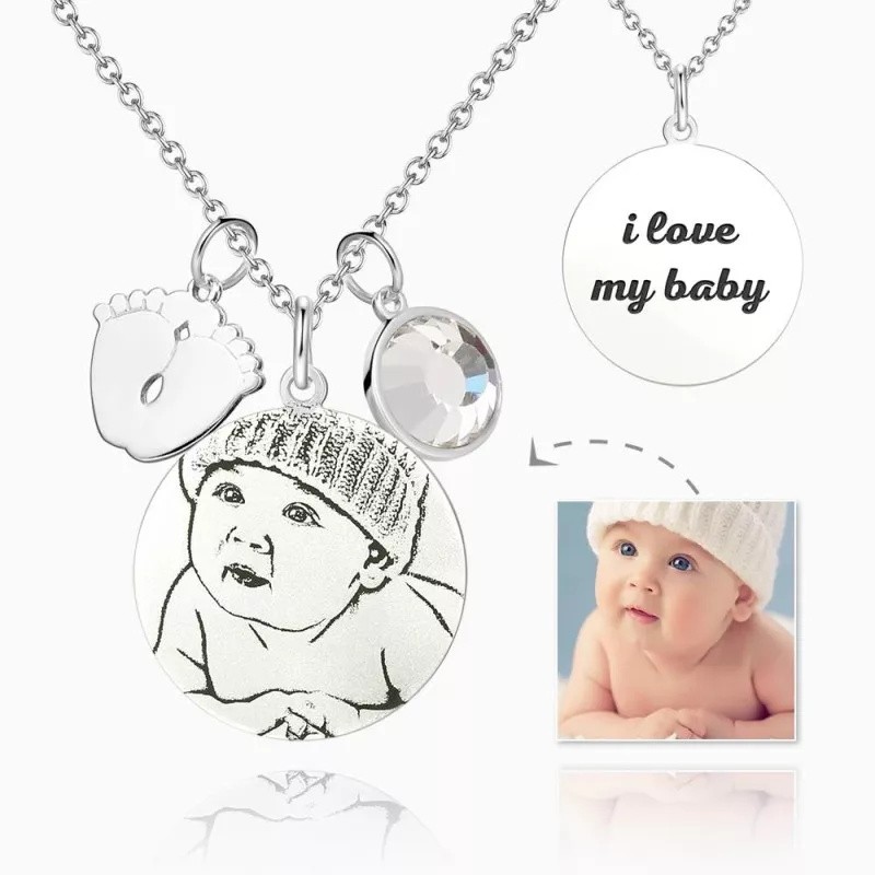 Women's Photo Engraved Tag Necklace