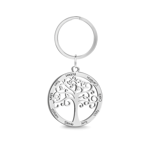 Family Tree Engraved Key Chain