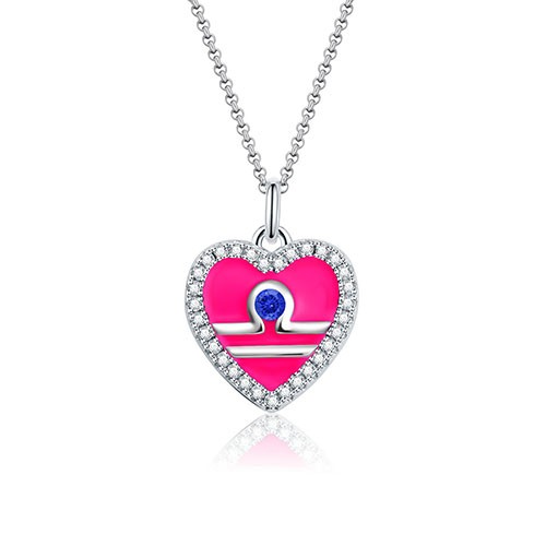 Libra - Personalized Heart Photo  Necklace