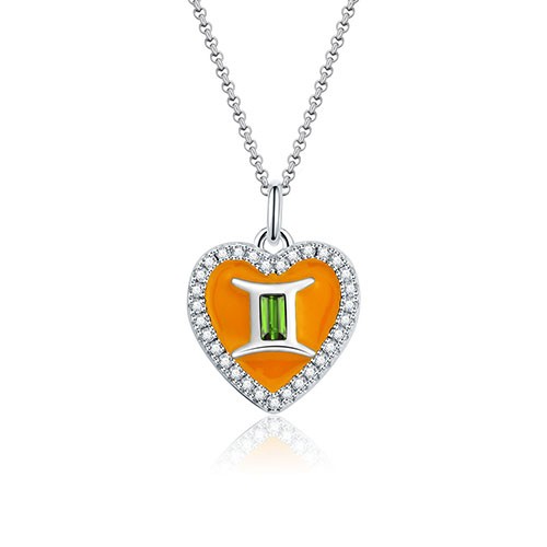 Gemini - Personalized Heart Photo  Necklace