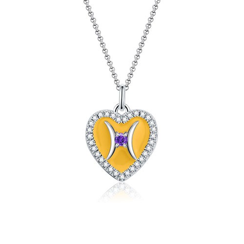 Pisces - Personalized Heart Photo  Necklace