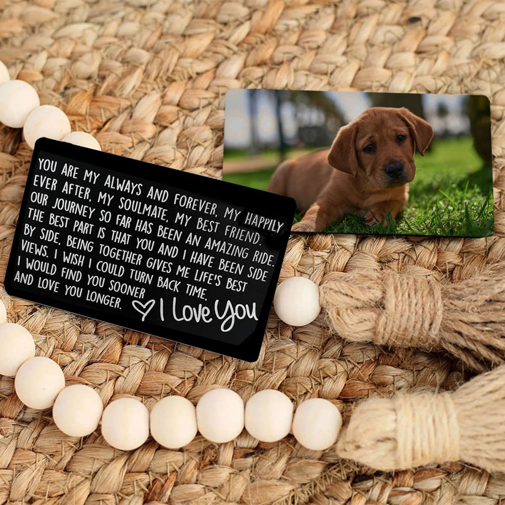Personalized Metal Wallet Photo Card Love Note Memorial Gift For Pet