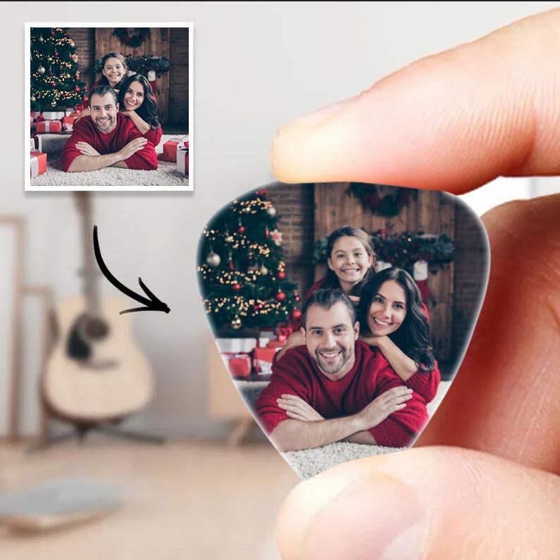 Personalized Guitar Pick with Photo For Family Gifts