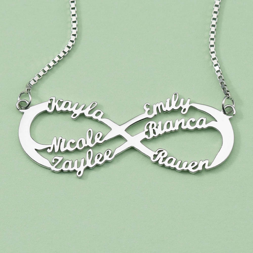 Personalized Infinity Name Necklace with 1-8 Names