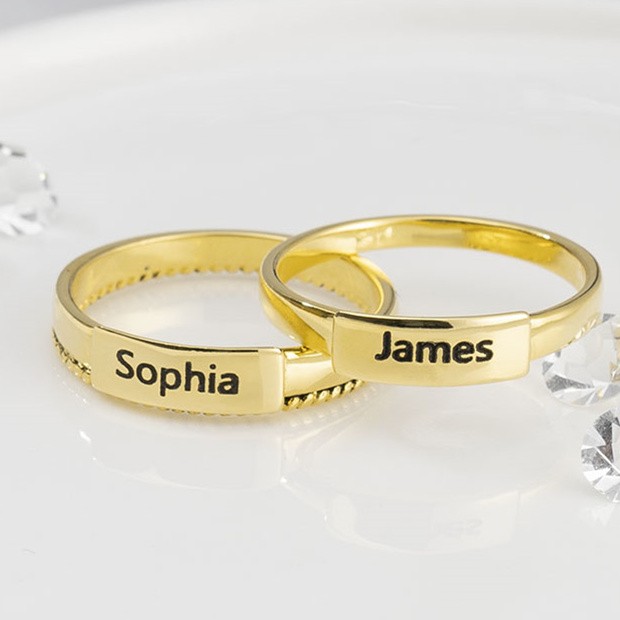 Personalized Name Stackable Rings