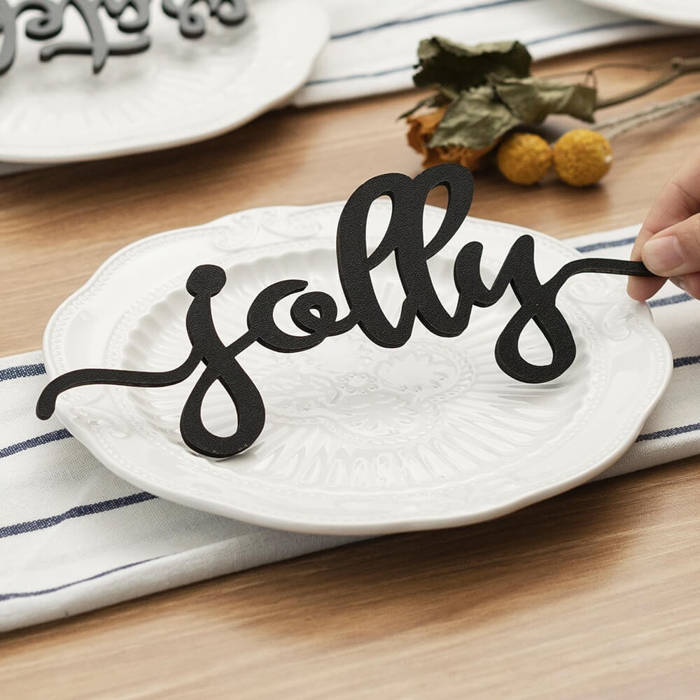 Thanksgiving Place Cards For Dining Table Decor Jolly Words Sign