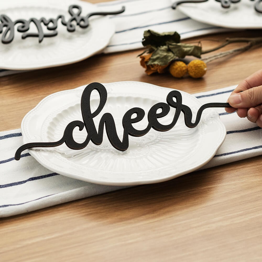 Thanksgiving Place Cards For Dining Table Decor Cheer Words Sign