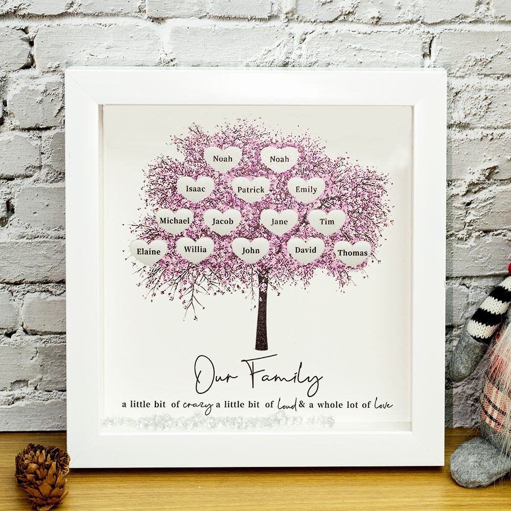 Personalized Family Tree Frame Home Decor Christmas Gift For Mom Grandma