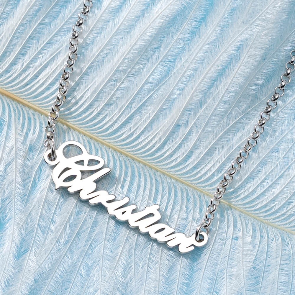 Silver Personalized " Carrie" Style Name Necklace