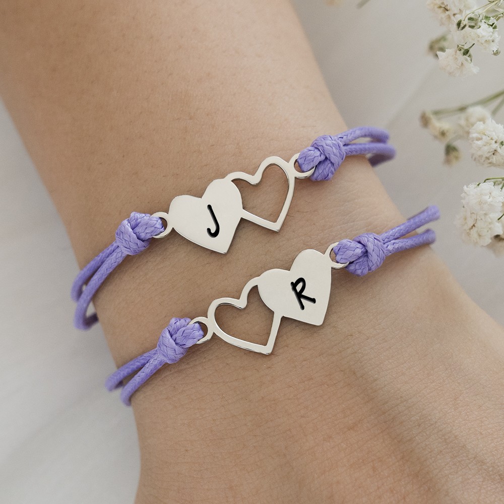 Personalized Best Friend Sister Friendship Bracelets With Initial For 2