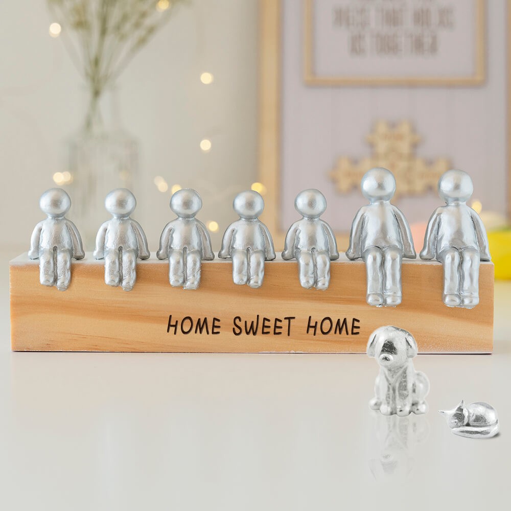Tin Sculpture Figurines Anniversary Gift Blessing Family
