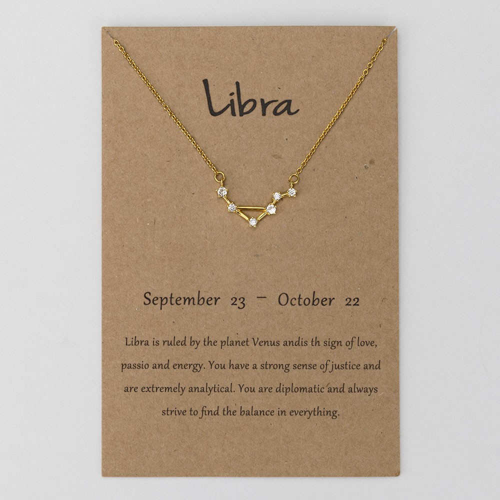 Personalized Constellation Zodiac Celestial Libra Necklace