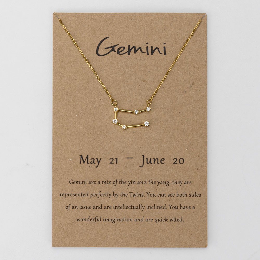Personalized Constellation Zodiac Celestial Gemini Necklace