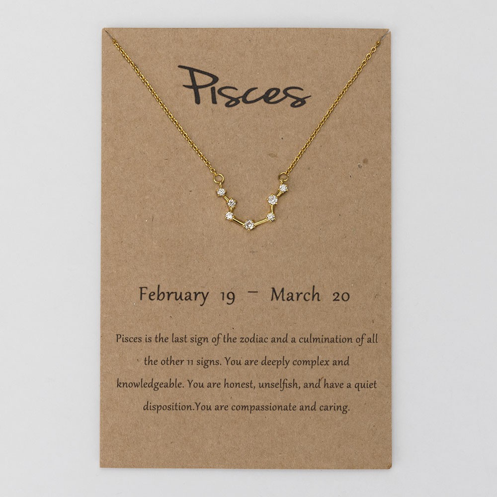 Personalized Constellation Zodiac Celestial Pisces Necklace
