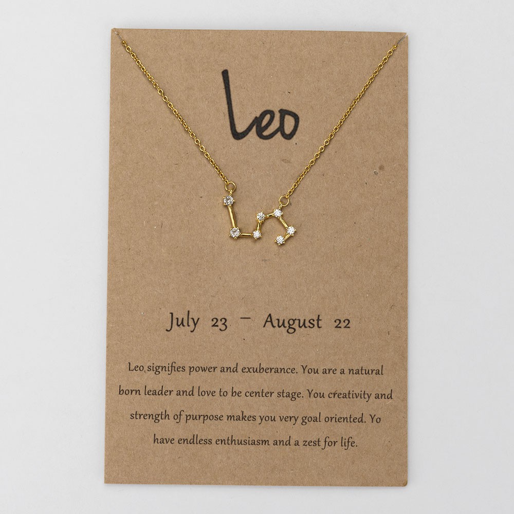 Personalized Constellation Zodiac Celestial Leo Necklace