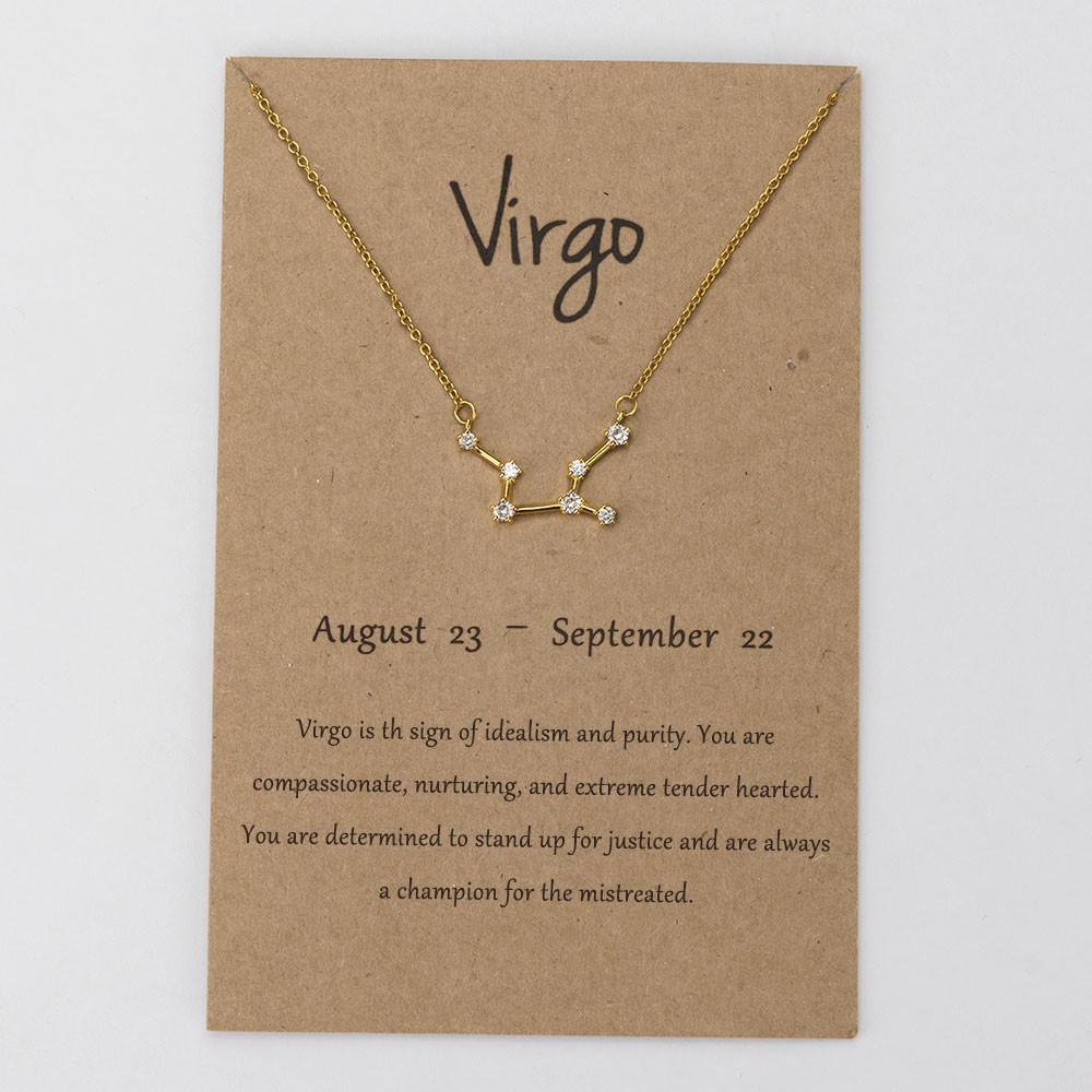 Personalized Constellation Zodiac Celestial Virgo Necklace