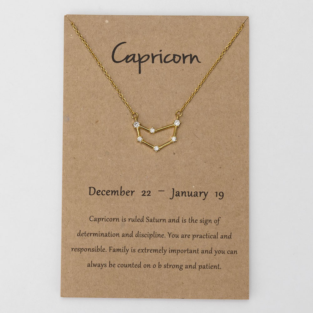 Personalized Constellation Zodiac Celestial Capricornus Necklace