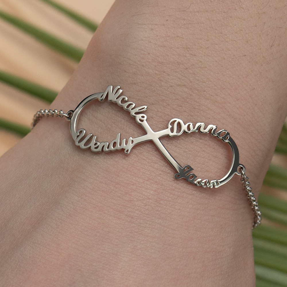 Personalized Infinity Names Bracelet With 1-4 Names