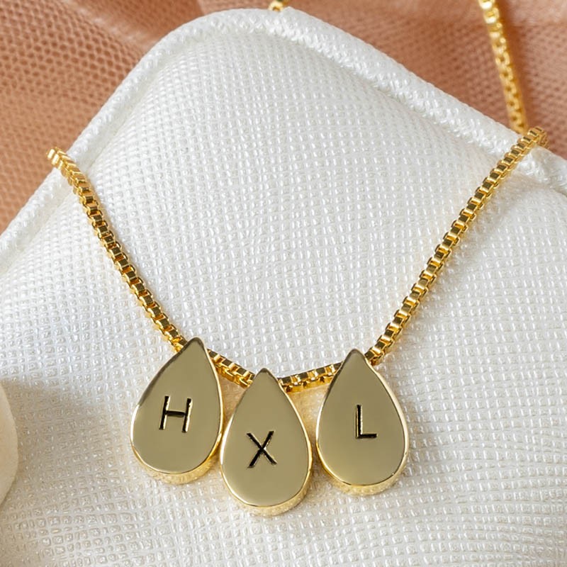 18K Gold Plating Personalized Name Engraved Initial Neckalce