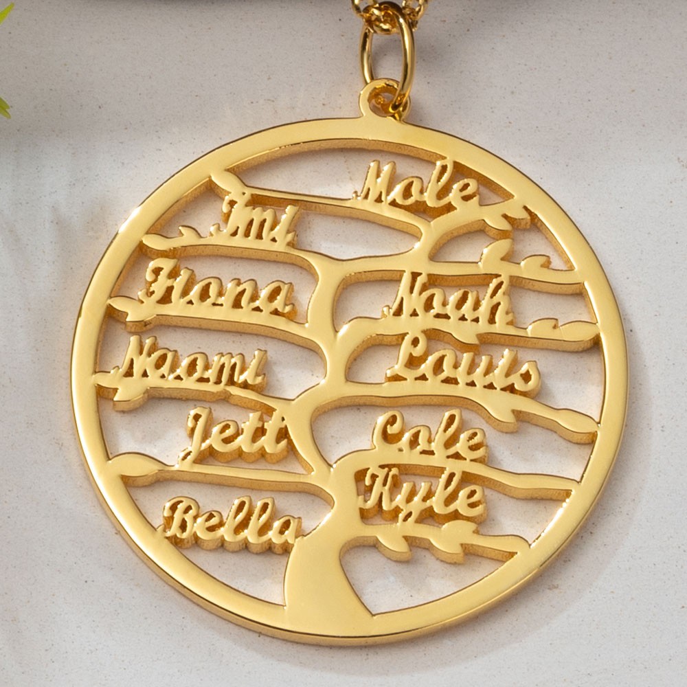Personalized Family Tree Name Necklaces Anniversary Gift Ideas