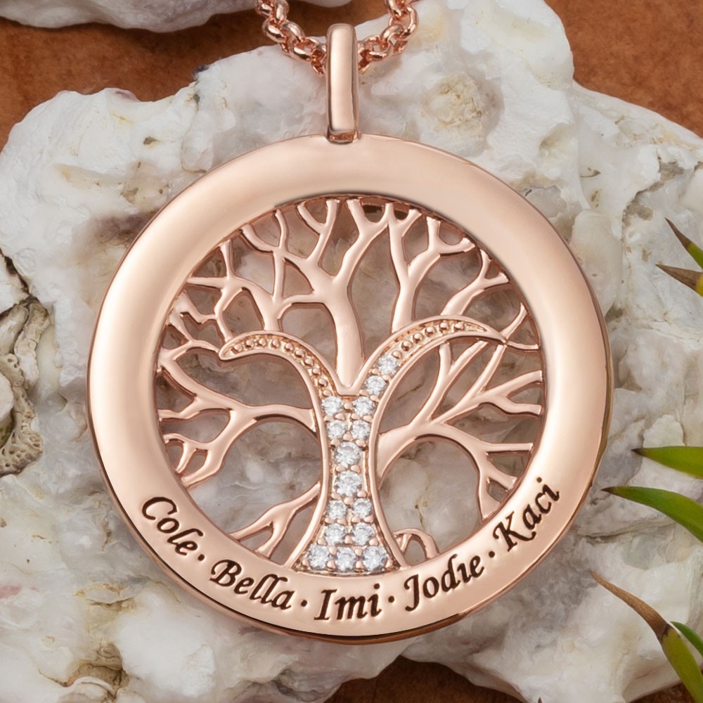 Personalized Family Tree of Life Necklaces For Christmas Mother's Day