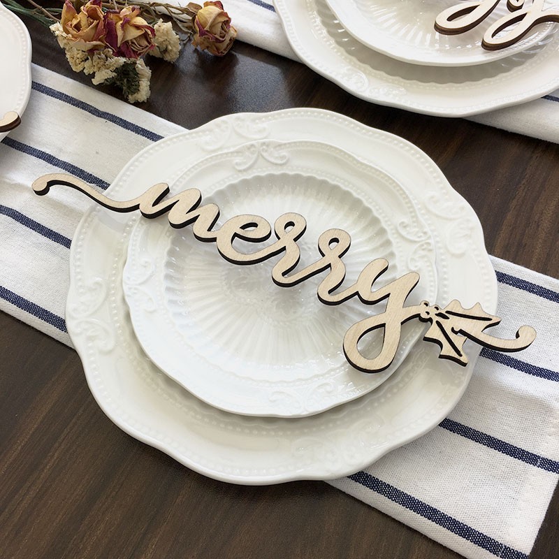 Thanksgiving Place Cards For Dining Table Decor Merry Words Sign