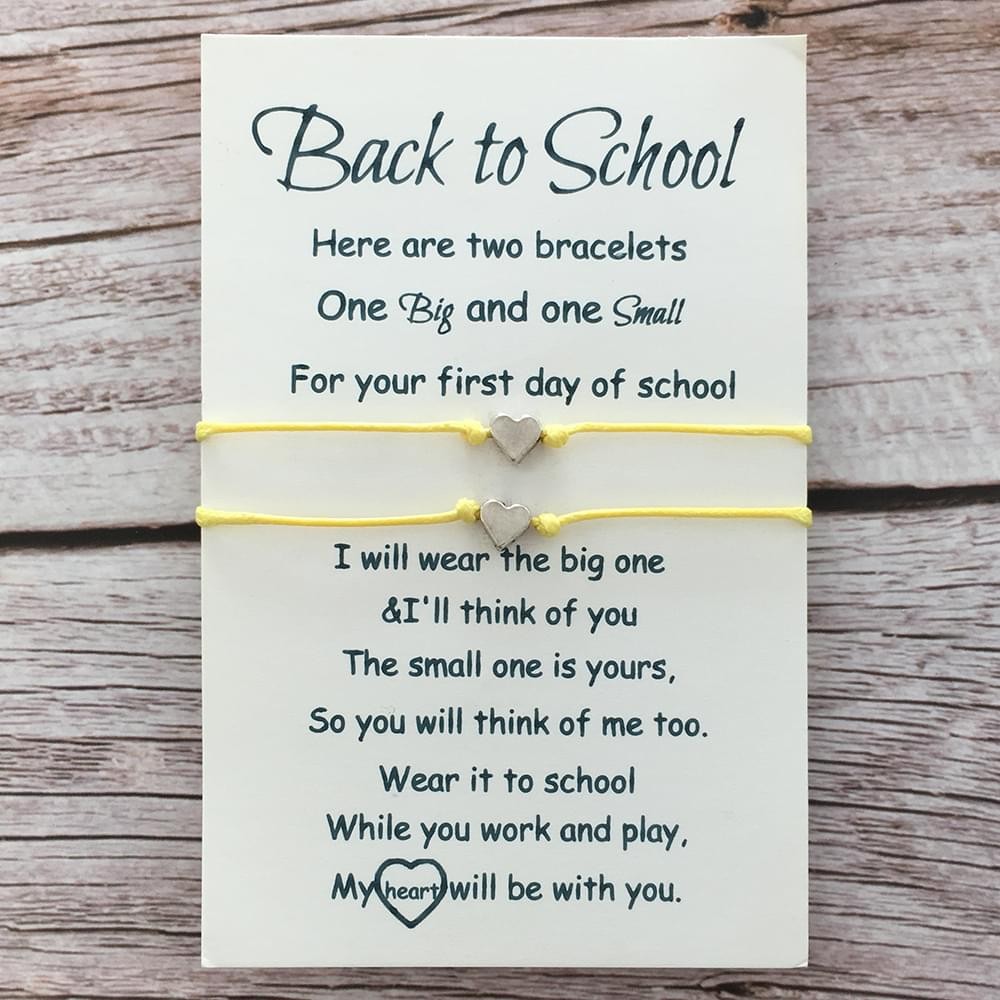 Back to School Bracelet First Day of School Gift for Kid Set of 2