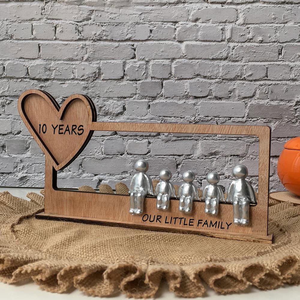 10 Years Our Little Family Personalized Sculpture Figurines 10th Anniversary Christmas Gift