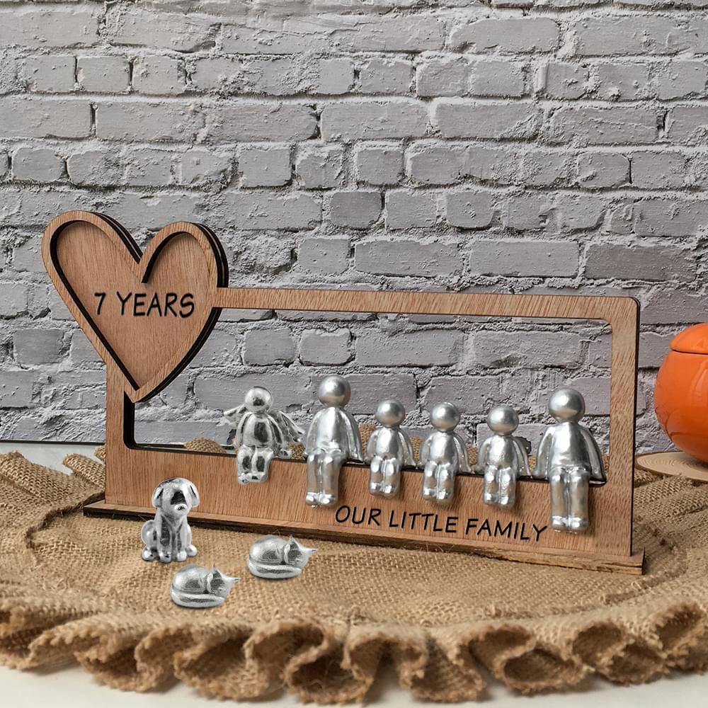 5 Years We Made a Family Personalized Sculpture Figurines 5th Anniversary Christmas Gift