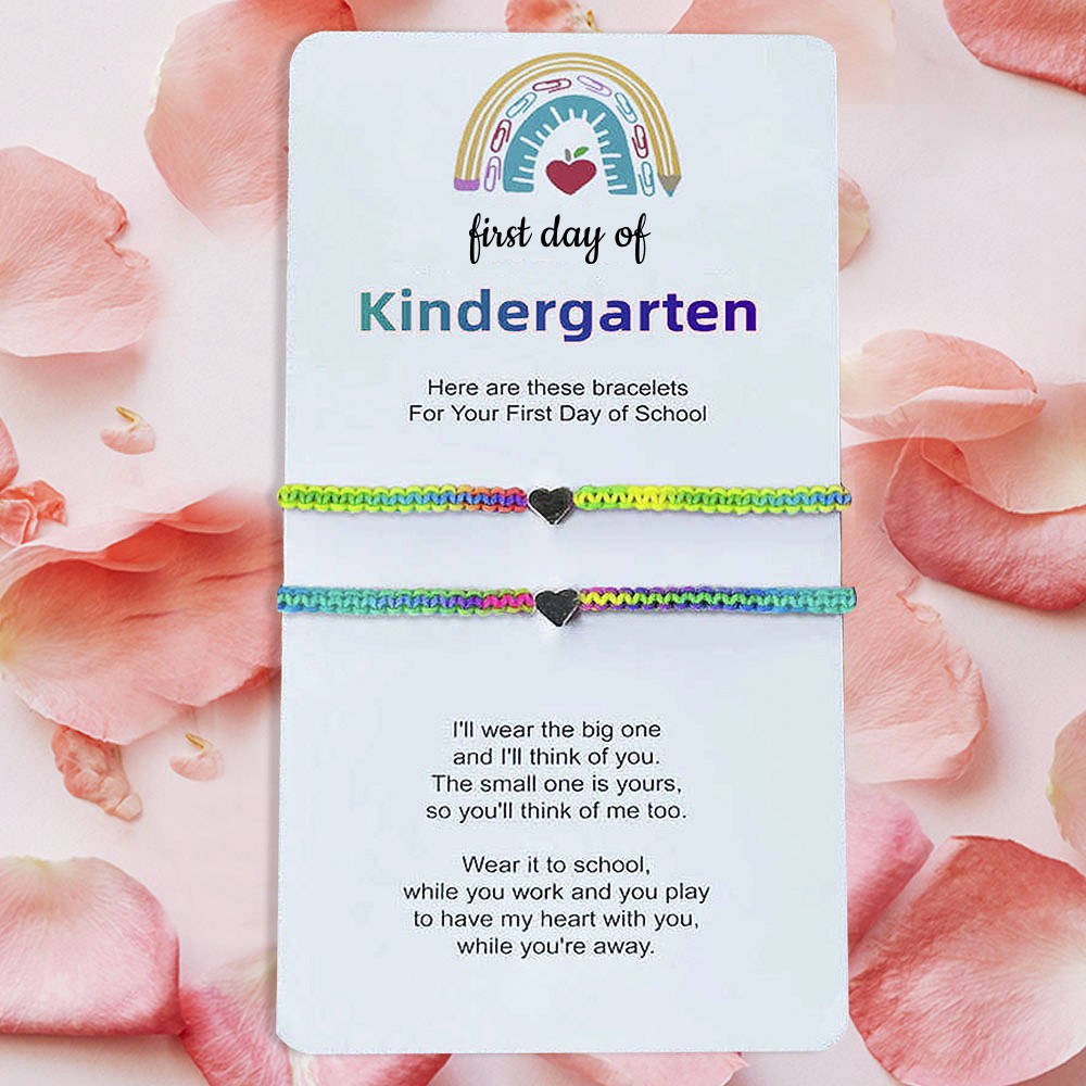 First Day of Kindergarten Back to School Bracelet Mommy and Me Comfort Wish Gifts