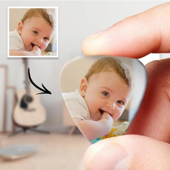 Personalized Guitar Pick with Photo For Baby