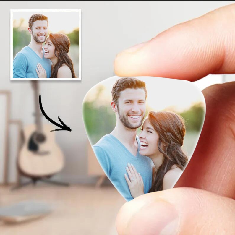 Personalized Guitar Pick with Photo for Musicians Custom for Boyfriend and Girlfriend