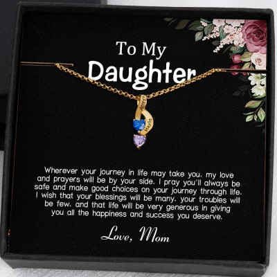 Personalized To My Daughter Birthstone Necklace From Mom For Girl