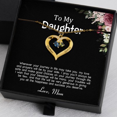 To My Daughter Gift Ideas From Mom Personalized Heart Necklace For Girl
