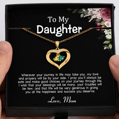 To My Daughter Gift Ideas From Mom Personalized Heart Necklace For Girl