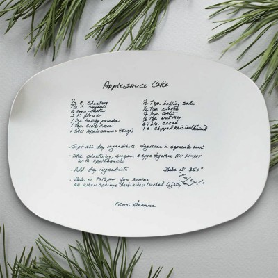 Personalized Handwritten Family Recipe Platter For Mom Grandma