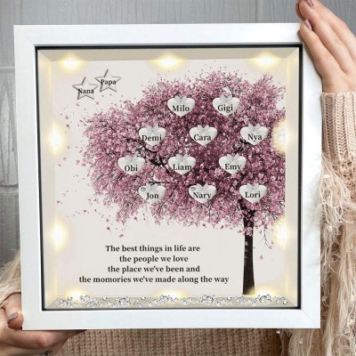 Custom Family Tree Frame With Kids Names For Anniversary Christmas New Home Decor Gifts