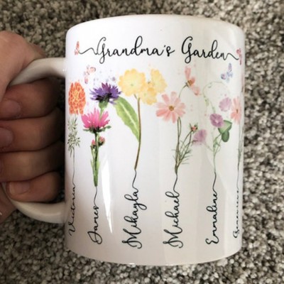 Grandma's Garden Mug Personalized Birth Month Flower With Grandchildren Name Gift Ideas For Nana Gigi Mother's Day