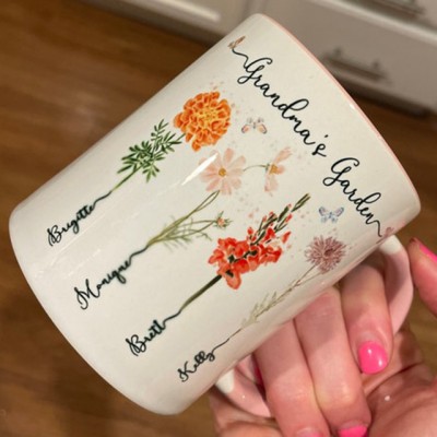 Grandma's Garden Mug Personalized Birth Month Flower With Grandchildren Name Gift Ideas For Nana Gigi Mother's Day