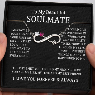 Personalized To My Soulmate Infinity Necklace