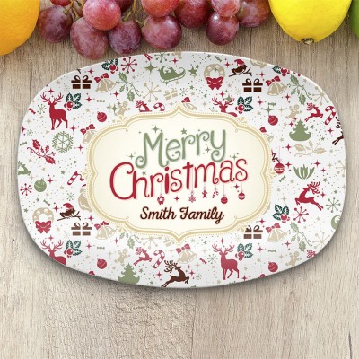 Personalized Family Platter Home Decor For Christmas Day