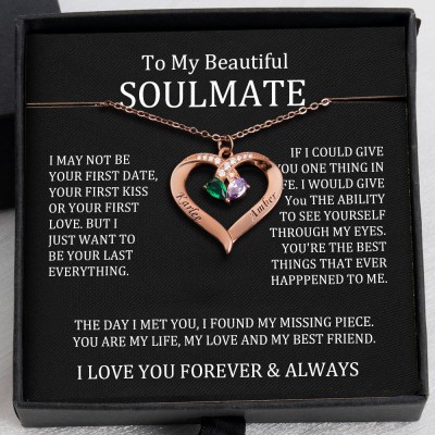 To My Soulmate Necklace Personalized Heart Gift Ideas With Names For Valentine's Day